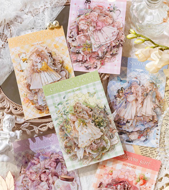 童活森林シリーズ 金箔押し コラージュ素材 6種類180枚 人物 PET