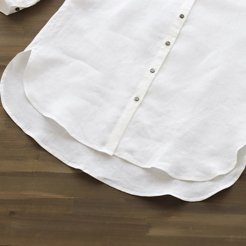 着まわせる白シャツ リネン シャツブラウス （オフホワイト）TP18  