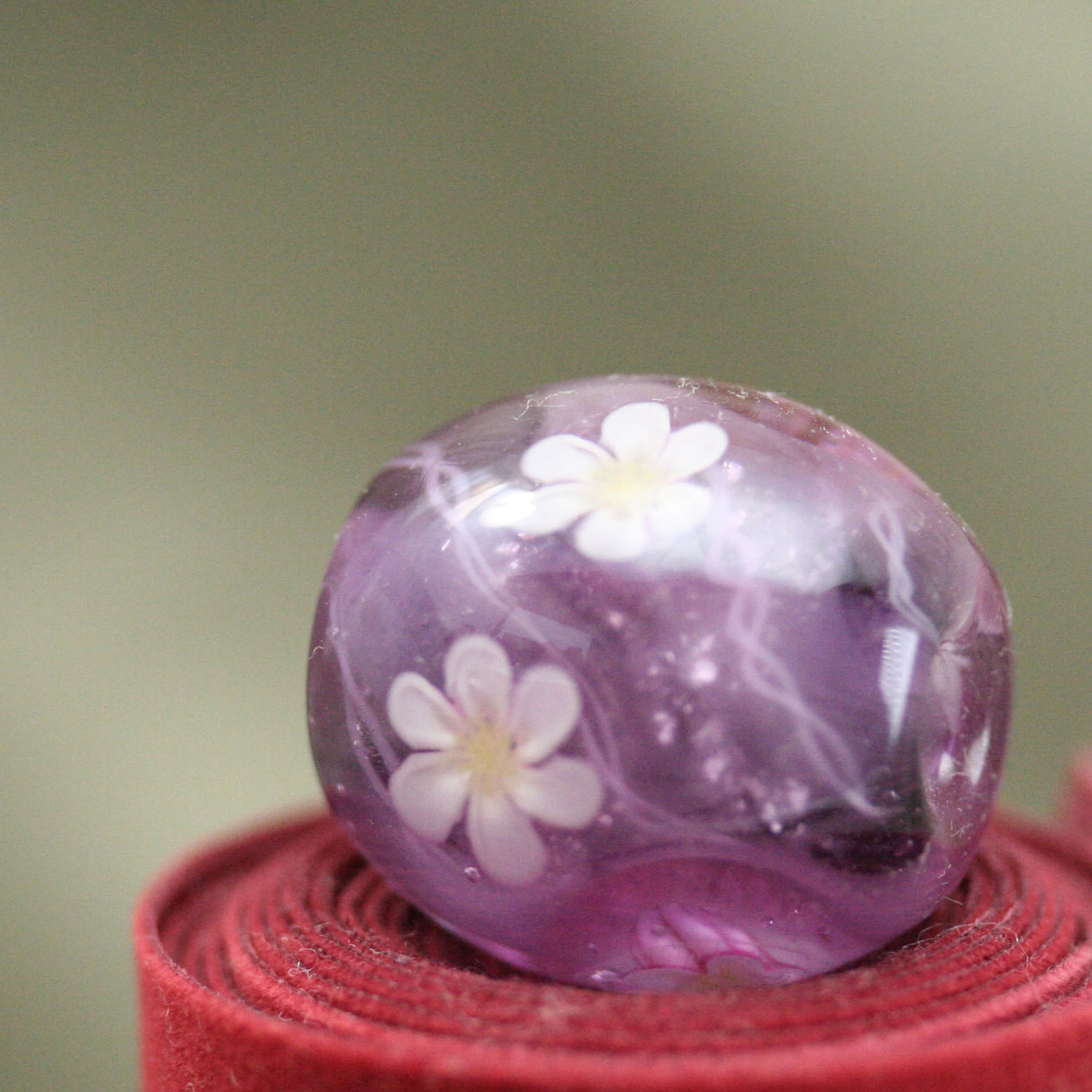 ガラス　花とんぼ玉　とんぼ玉　キラキラ