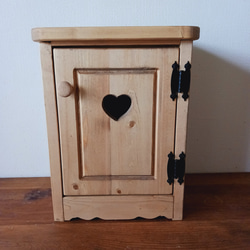 おままごとキッチン ハート カントリー木製 2枚扉（ クリーム