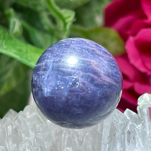 天然石 アイオライトサンストーン スフィア 丸玉 全方向ブラッド