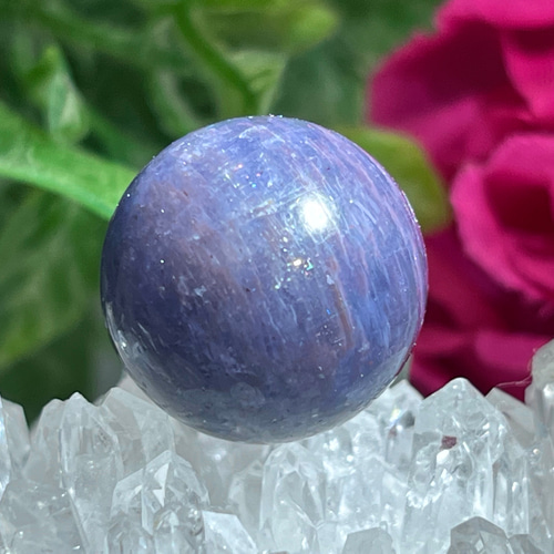 はち。さま専用アイオライトサンストーン スフィア 天然石置物 C73