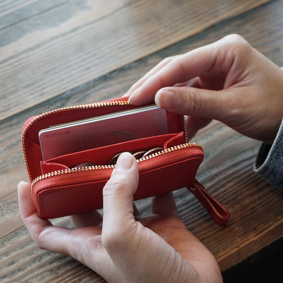 新色グリーン登場！コンパクトさを追求（意匠登録済）vividカラーのミニ財布 3色【AAU05.01】 17枚目の画像