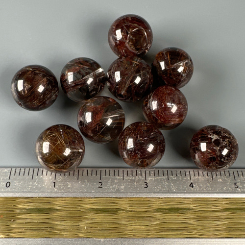 13mm 大玉 高品質透明度 レッドガーデンルチル 018 レッドアイアゲート10mm【睚眦】 | Angel☆Stone