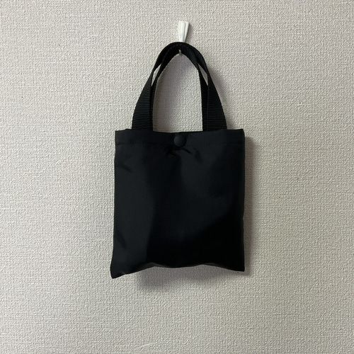 ショッピング トートバッグ 黒色 無地 ( モノトーン 撥水 収納