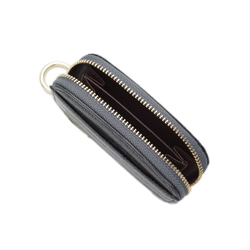 小銭をきちんと整理♪上品レザーのコインケース 小物整理にも！ アイボリー/ダークグレー/ネイビー【AAU03.02】 14枚目の画像