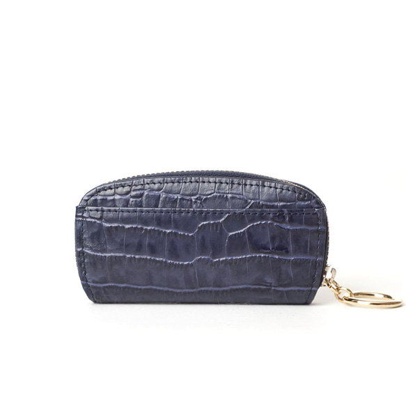 小銭をきちんと整理♪上品レザーのコインケース 小物整理にも！ アイボリー/ダークグレー/ネイビー【AAU03.02】 17枚目の画像