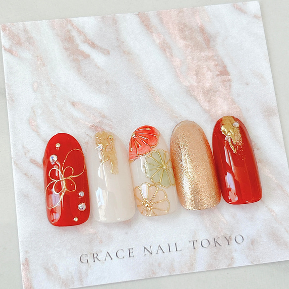 販売休止中→9月再開予定です♡】美人Luxuryネイルチップ【セレブ  