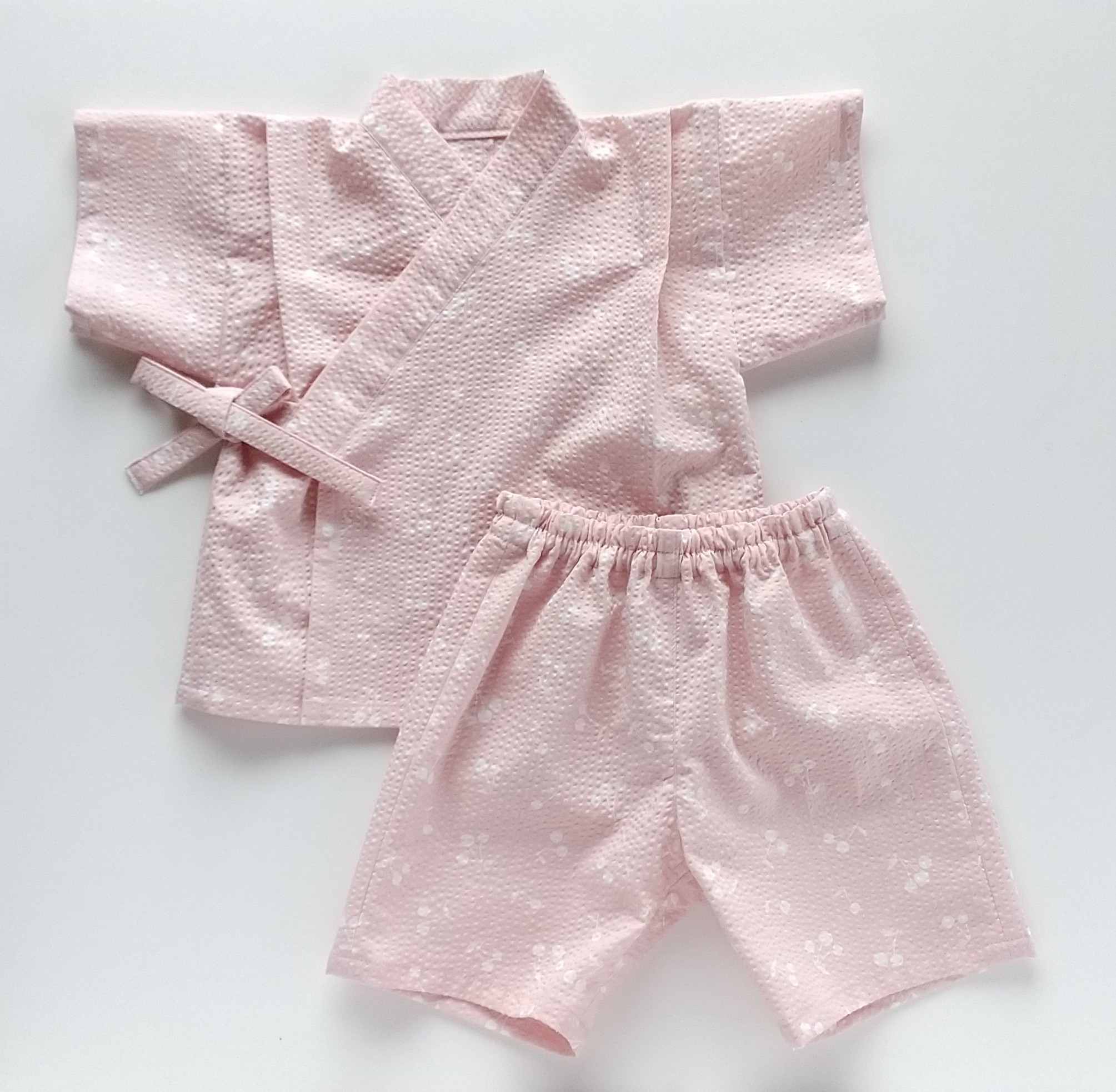 甚平【80㎝】 リップル生地のさくらんぼ柄 子供服 Angel 通販 17695549｜Creema(クリーマ)