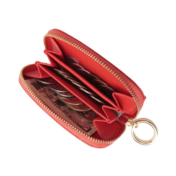 小銭をきちんと整理♪上質レザーのコインケース 小物整理にも！ ブルー/セルリアン/レッド【AAU05.02】 2枚目の画像