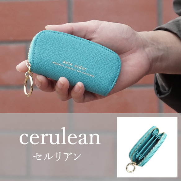 小銭をきちんと整理♪上質レザーのコインケース 小物整理にも！ ブルー/セルリアン/レッド【AAU05.02】 13枚目の画像