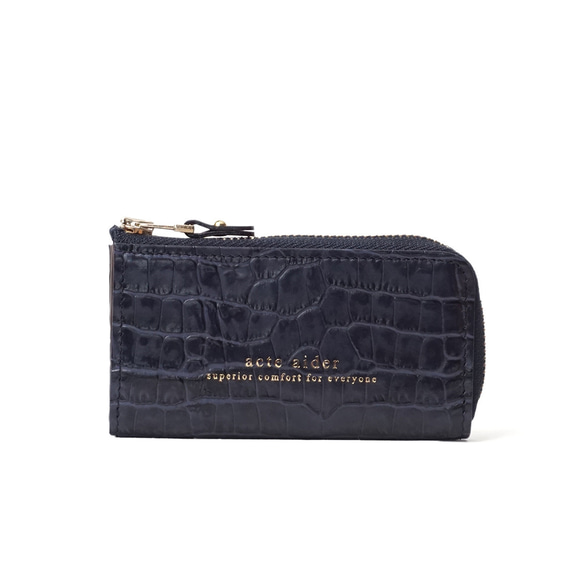 スマートキーもしっかり収納♪上品レザーのキーケース アイボリー/ダークグレー/ネイビー【AAU03.03】 13枚目の画像