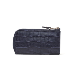 スマートキーもしっかり収納♪上品レザーのキーケース アイボリー/ダークグレー/ネイビー【AAU03.03】 14枚目の画像