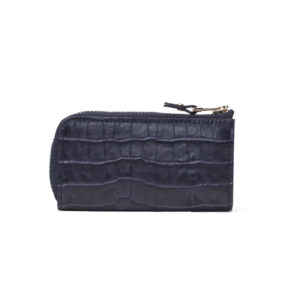 スマートキーもしっかり収納♪上品レザーのキーケース アイボリー/ダークグレー/ネイビー【AAU03.03】 14枚目の画像