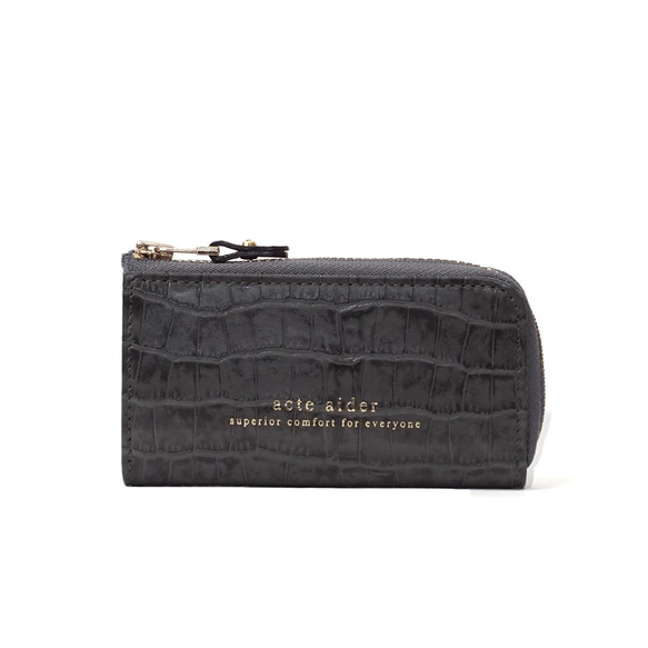 スマートキーもしっかり収納♪上品レザーのキーケース アイボリー/ダークグレー/ネイビー【AAU03.03】 11枚目の画像