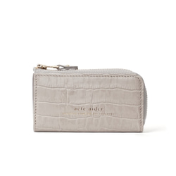 スマートキーもしっかり収納♪上品レザーのキーケース アイボリー/ダークグレー/ネイビー【AAU03.03】 15枚目の画像