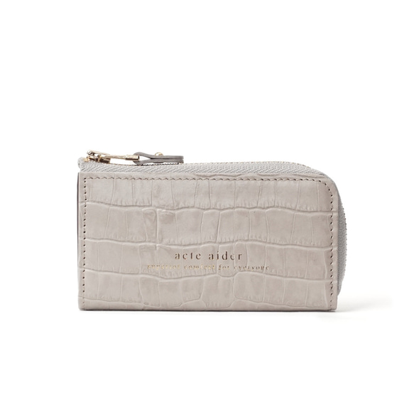 スマートキーもしっかり収納♪上品レザーのキーケース アイボリー/ダークグレー/ネイビー【AAU03.03】 15枚目の画像