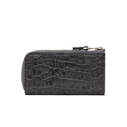 スマートキーもしっかり収納♪上品レザーのキーケース アイボリー/ダークグレー/ネイビー【AAU03.03】 12枚目の画像