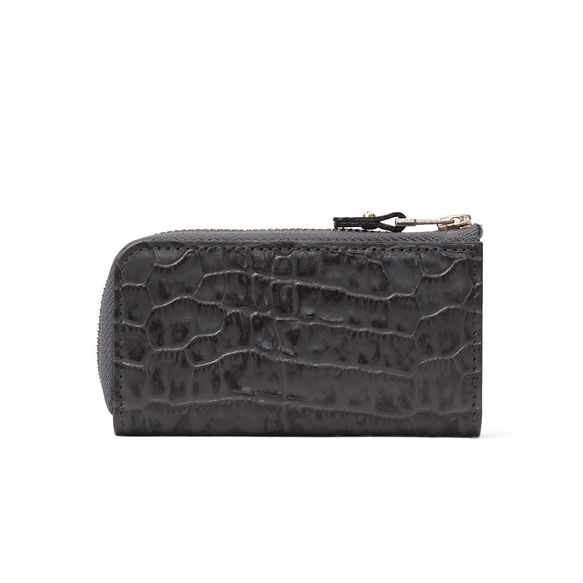 スマートキーもしっかり収納♪上品レザーのキーケース アイボリー/ダークグレー/ネイビー【AAU03.03】 12枚目の画像