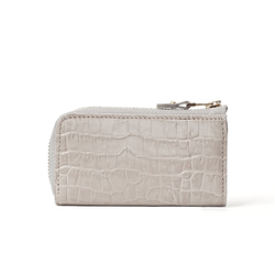 スマートキーもしっかり収納♪上品レザーのキーケース アイボリー/ダークグレー/ネイビー【AAU03.03】 16枚目の画像