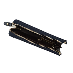 スマートキーもしっかり収納♪上品レザーのキーケース アイボリー/ダークグレー/ネイビー【AAU03.03】 10枚目の画像