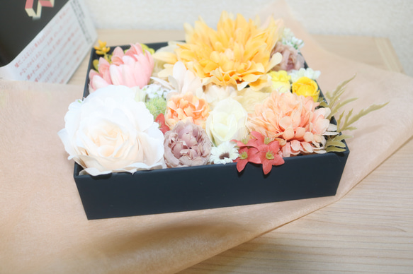 送料無料】お花のお弁当/アーティフィシャルフラワーアレンジメント