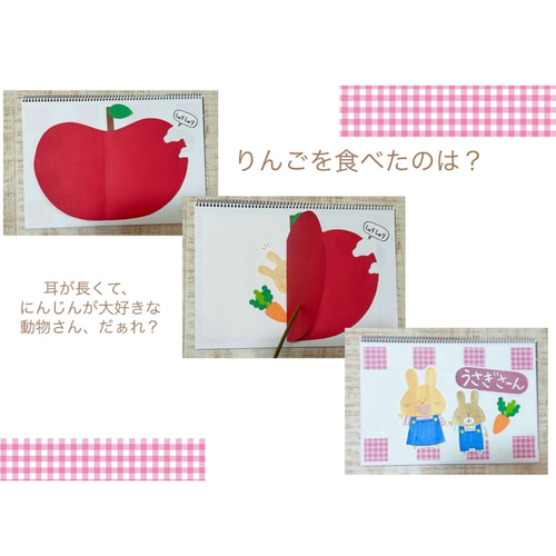 りんごページ りんごを食べたのは？】スケッチブックシアター その他素材