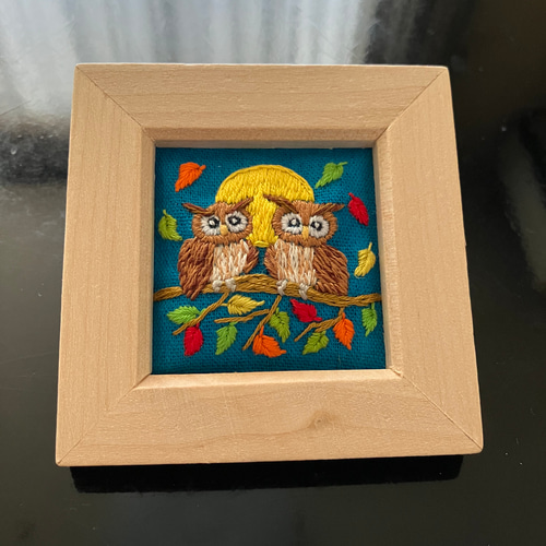 刺繍フレーム ミミズク フクロウ 鳥 壁掛け 壁飾り インテリア