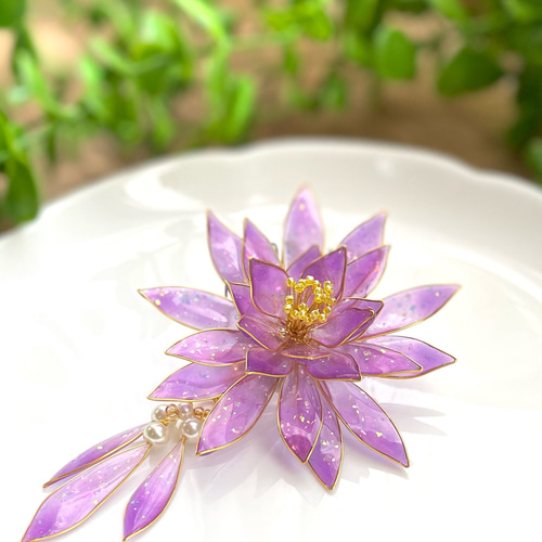 Rです♪紫色系の花束です♪ディップフラワー(アメリカンフラワー) ブルーローズのアレンジメント アメリカンフラワー／ディップ