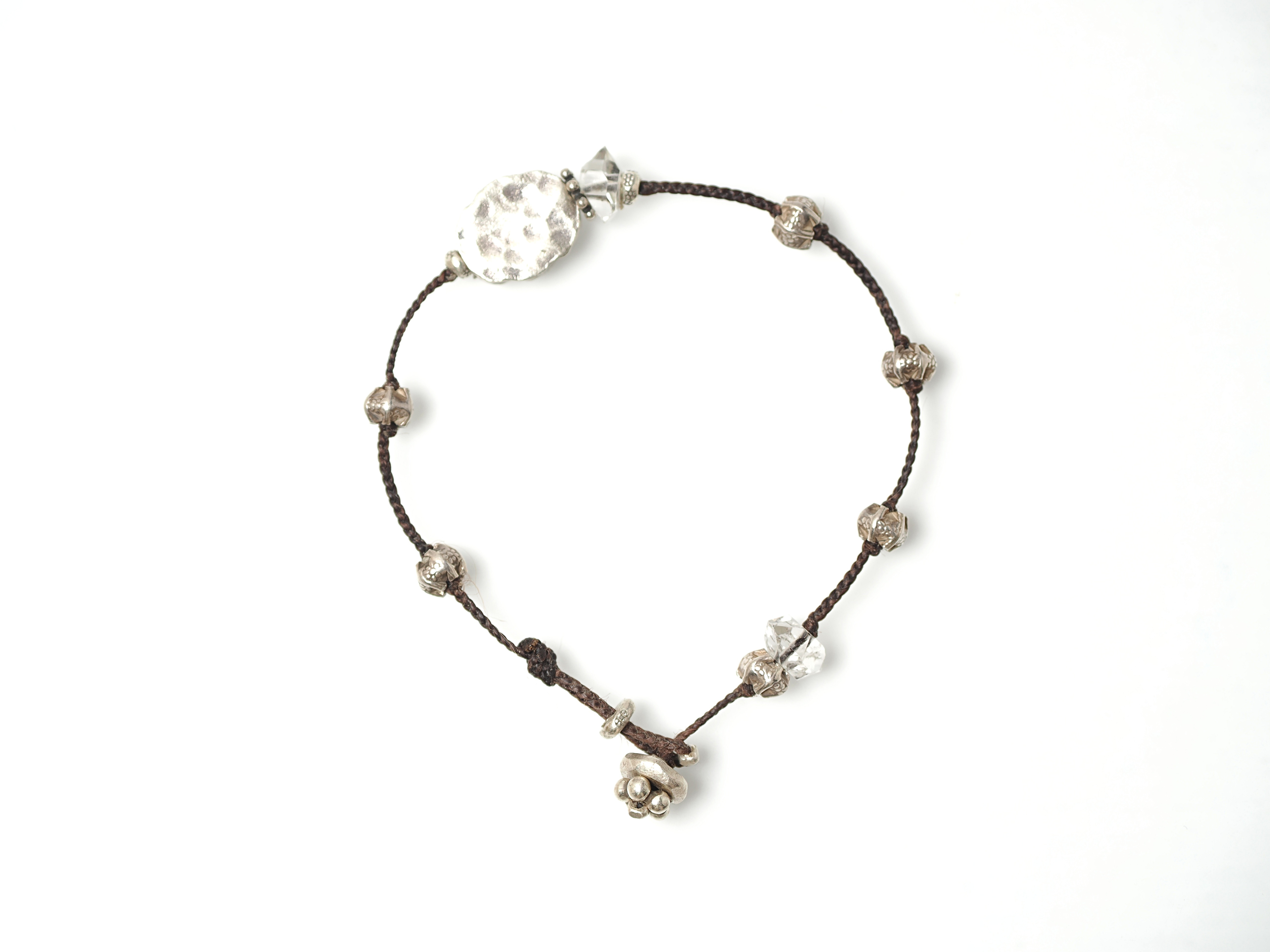 -Silver・Herkimer diamond- code bracelet