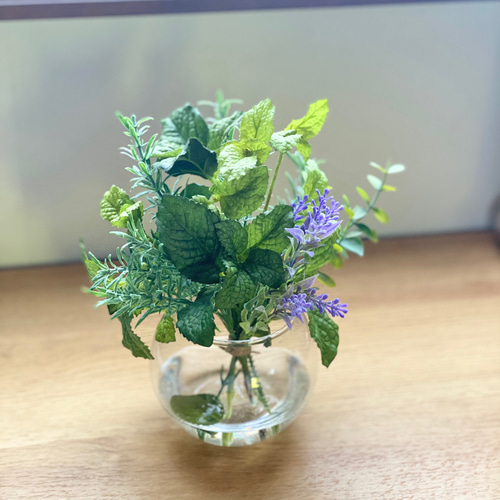 ヴィンテージ　ハーブ　アート　FRESH HERBS 本物みたい♪ミントハーブとローズマリーの癒しの空間を【お