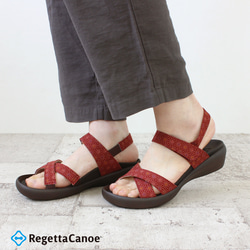 和柄クロスベルトサンダル フラットウェッジ リゲッタカヌー