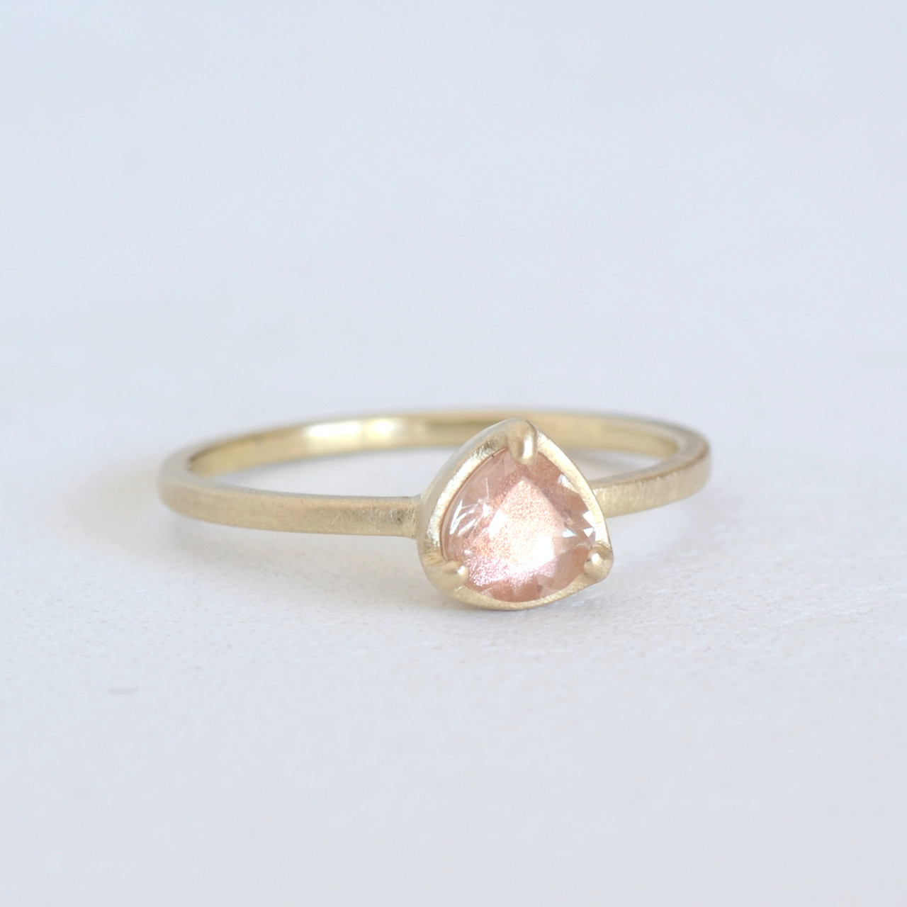 【一点物】K10・オレゴンサンストーンのマロンカットリング 36,075円