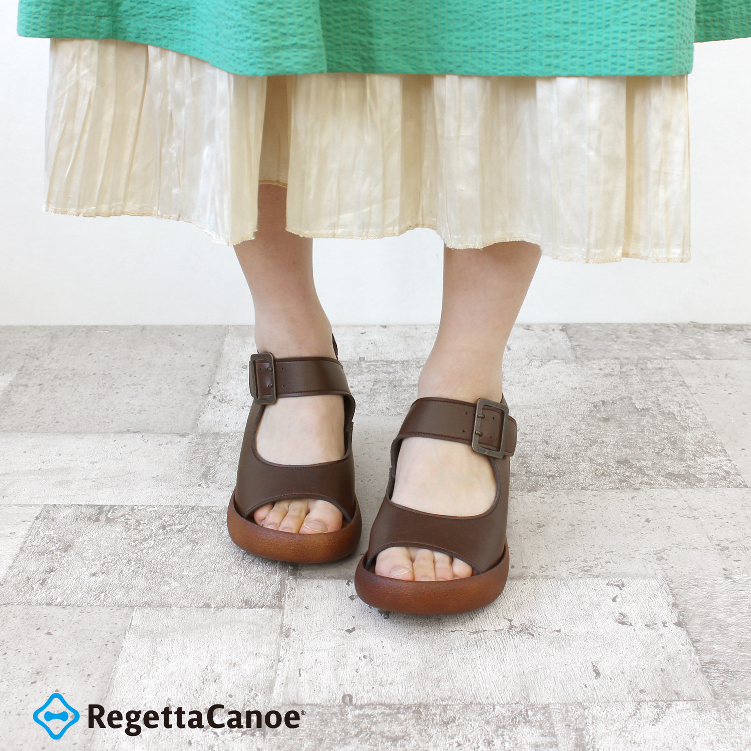 再入荷しました！厚底ブロッジヒールサンダル 6cmヒール リゲッタカヌー RegettaCanoe CJBG-9103