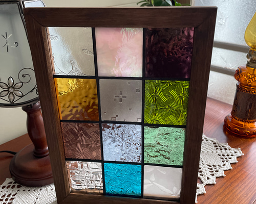 ステンドグラス パネル 大正ロマン 格子戸 その他インテリア雑貨