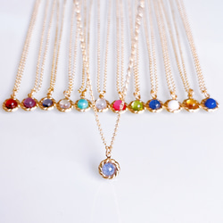 【大人気】TV衣装掲載 選べる誕生石 天然石 フラワー ネックレス 金属アレルギー 14kgf 誕生日プレゼント ギフト 3枚目の画像