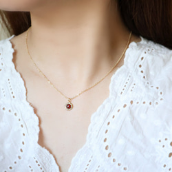 【大人気】TV衣装掲載 選べる誕生石 天然石 フラワー ネックレス 金属アレルギー 14kgf 誕生日プレゼント ギフト 2枚目の画像