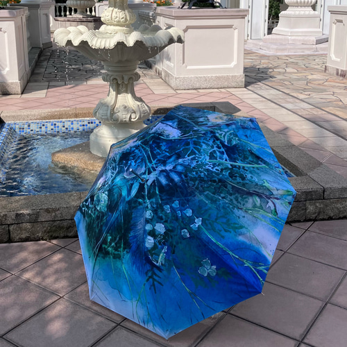 1本即納可】晴れやかブルー2025 晴雨兼用傘 ジャンプ傘 一枚絵