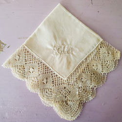 ボビンレース　アンティークレース　ハンカチ ボビンレース ハンカチ 29x30cm - フランスアンティーク雑貨