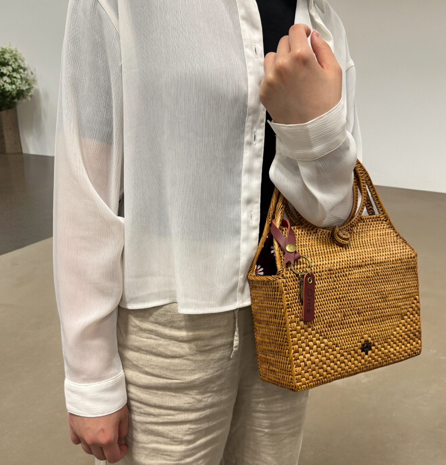 アタ細工 ハンドバッグ アタバッグ 天然素材 伝統工芸　手編み　かごバッグ　カゴバッグ 和装 浴衣