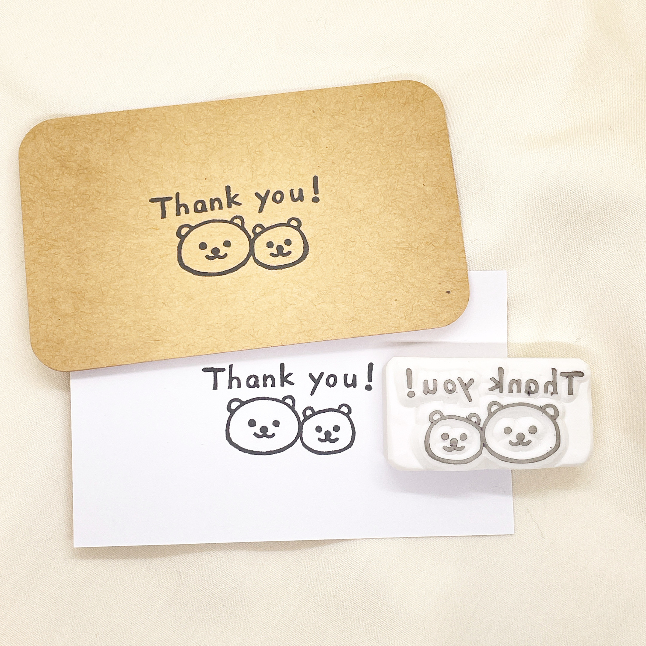 くまさんの「thank you」の消しゴムはんこ #172 はんこ