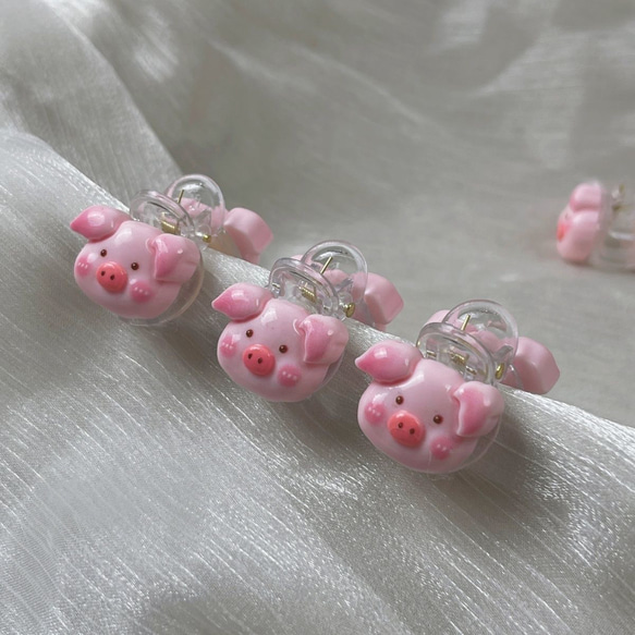 小豚 ブタ 動物 どうぶつ ミニヘアクリップ ヘアアクセサリー 髪飾り  