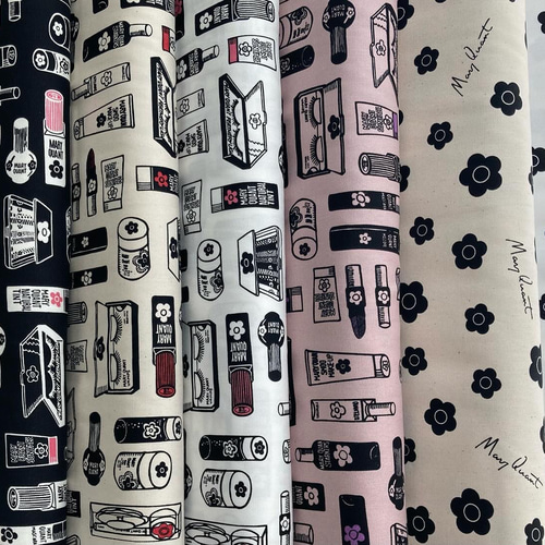 MARY QUANT マリークワント コスメ柄 生成り オックス生地 生地