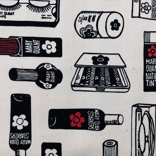 MARY QUANT マリークワント コスメ柄 生成り オックス生地 生地