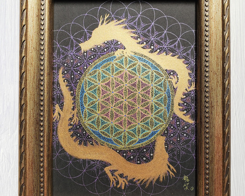 絵画・原画「in to the void」・F4・油彩画・裏紐付き