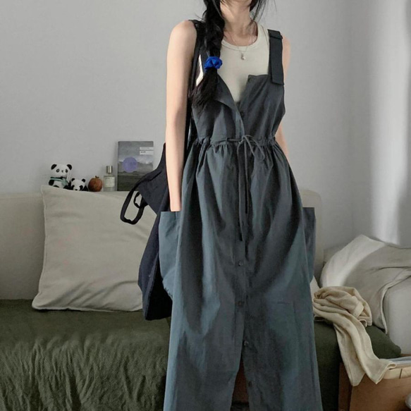 セットアップ2点セット 夏 レイヤード ロング レディース マキシ 重ね