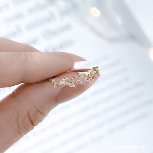 新品ゾーラleaf stone リング 12号(調節可) ゴールド