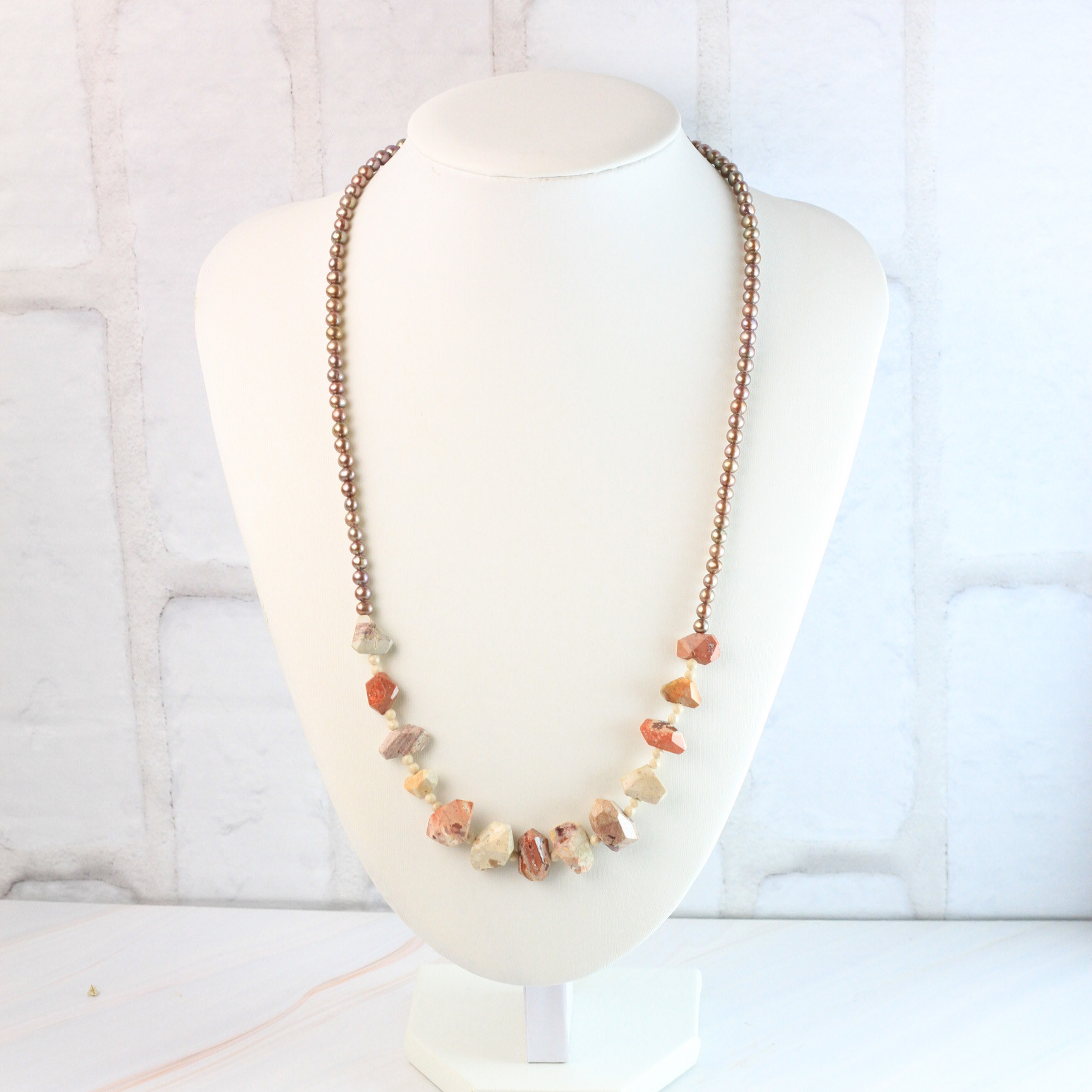 【希少】カンテラオパール　結晶　パールネックレス