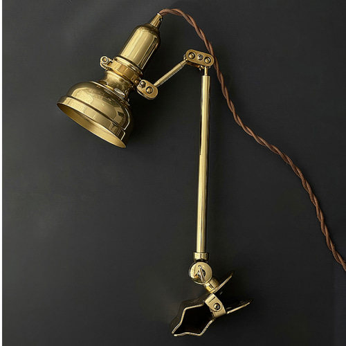 真鍮クリップランプ/ヴィンテージ真鍮ランプ/クランプ可能なベッド