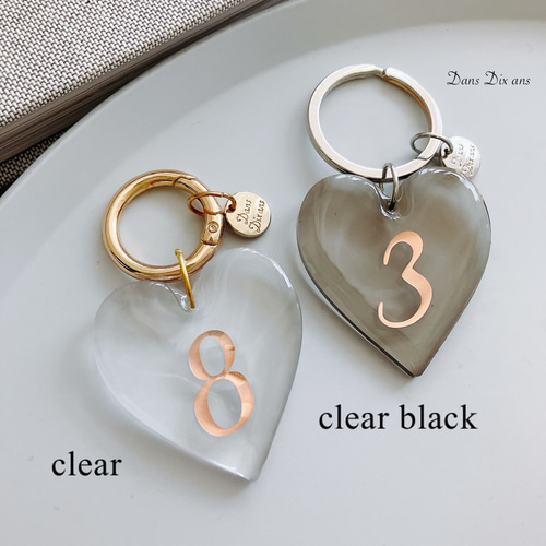 数字2桁までOK♡】color number ♡ Keyring Heart oval dome